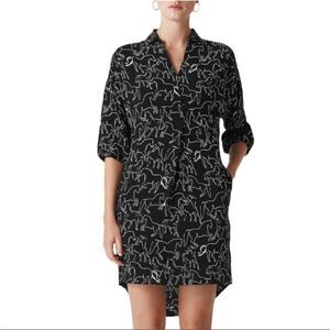 Whistles Lola Stallion Print Dress XS Black /White